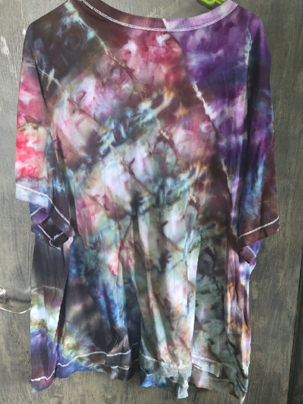 Old Navy Short Sleeve Tie-Dye Top - Purple, Blue, Pink, Brown, Cream - Picture 2 of 4